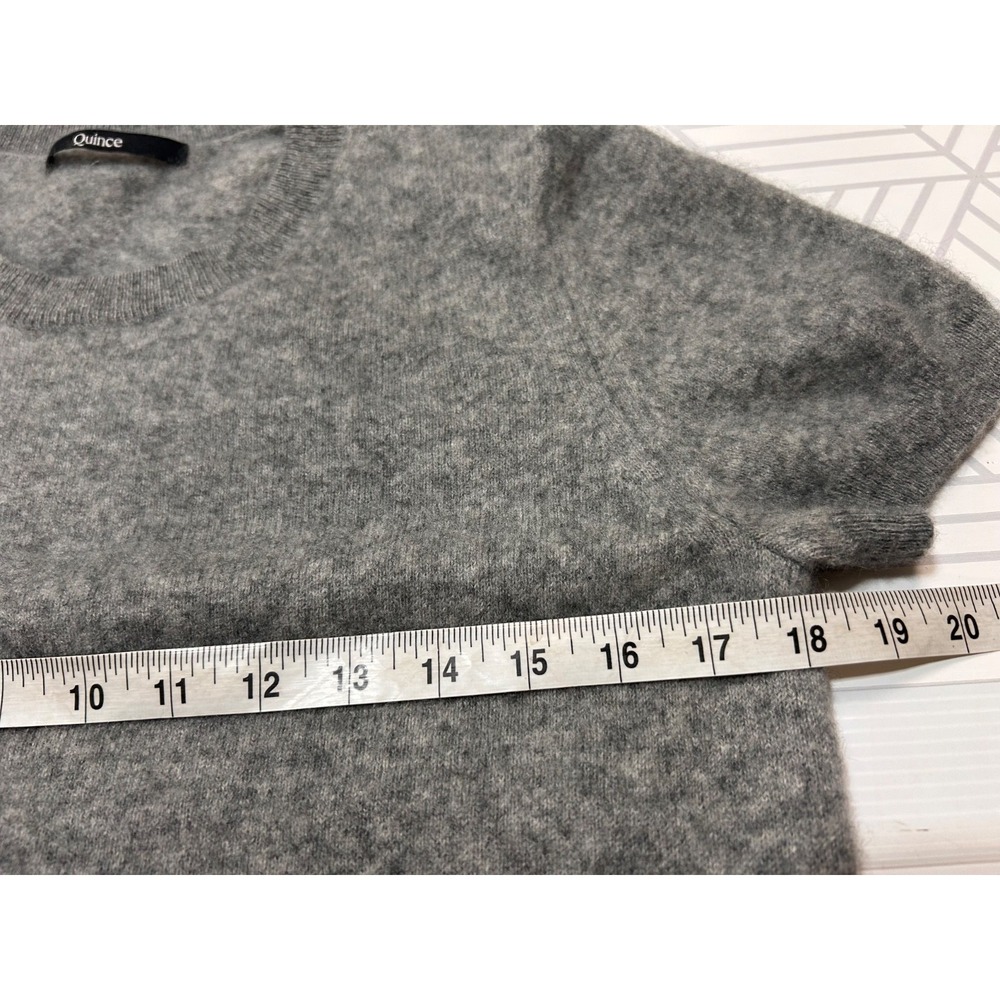 Quince Mongolian 100% Cashmere Size XL fits L Short Sleeve Sweater Tee Top a5 - Picture 4 of 11